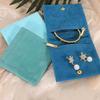 Pochette à Bijoux en Velours Fermeture à Bouton Pression Sac de Rangement pour Bracelets Colliers Boucles d'Oreilles Double Compartiment Sacs d'Emballage Cadeau Pour Femmes