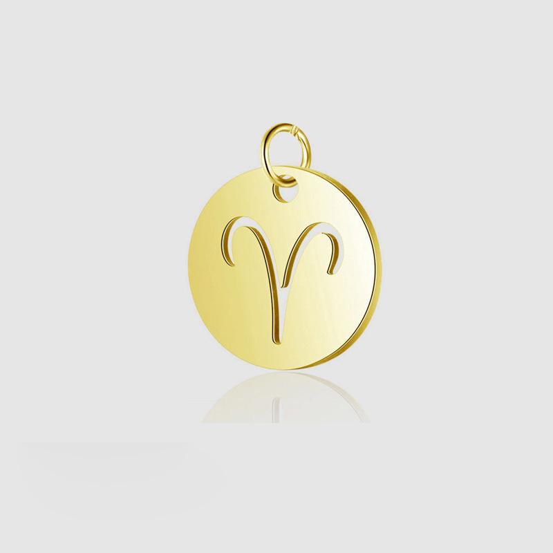

CARLIDANA New Stainless Steel Zodiac Necklace Gold Plated 12 Horoscope Zodiac Pendant Necklace for DIY Jewelry Necklace Jewelry