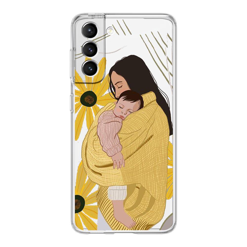 

Baby Girl Mom Family Clear Phone Case For Samsung Galaxy S24 Plus S23 FE S22 S21 S20 Ultra 5G S10 S10E S9 S8 Soft Silicone Cover Samsung S10