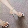 Daily High Heels Women's Summer Sandals High Heels Stiletto One-word Strap Fairy Style with Skirt Shoes