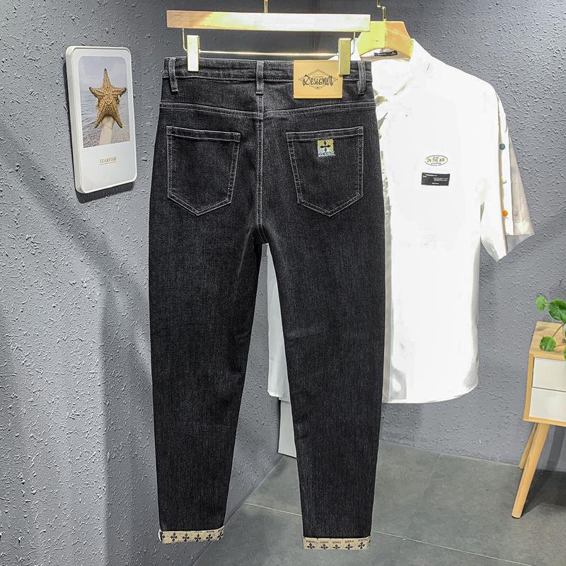 

Брендовые мужские модные эластичные вышитые узкие прямые джинсы Size 36 (180 lbs)