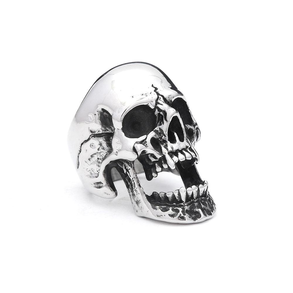 Vintage Gothic 316L Stainless Steel Skull Rings For Men Women Punk Hip Hop Motorcycle Band Jewelry Halloween Gifts
