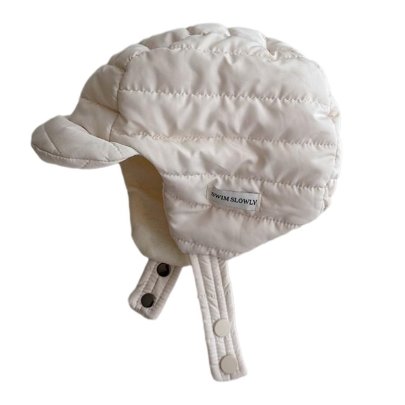 Stylish Baby Hat Autumn Winter Warm Pilot Beanie Cap Cotton Earflap Bonnet Hat Solid Windproof Headwear for 1-4 Years