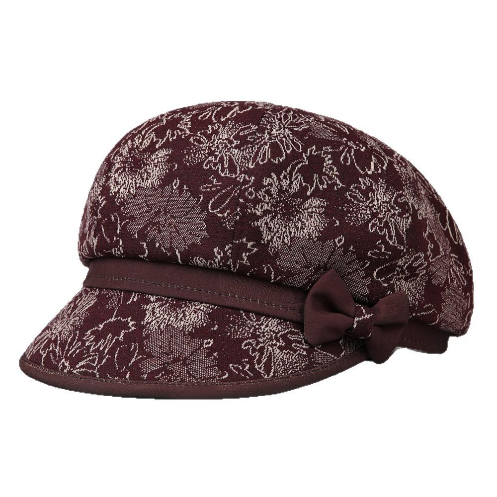 Spring And Autumn Hat Female Mom Thin Printed Cloth Hat Short Brim Grandma Bere Cap Casual Hat
