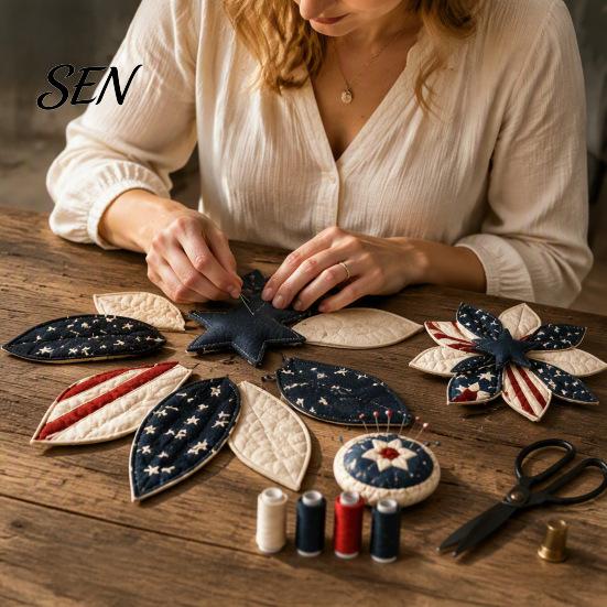 Handmade Home Decor Accessories Patchwork Bow Sewing Kit, Large Fabric DIY Sunflower Pattern Kit Pumpkin Quilted Craft for Adults, Farmhouse
