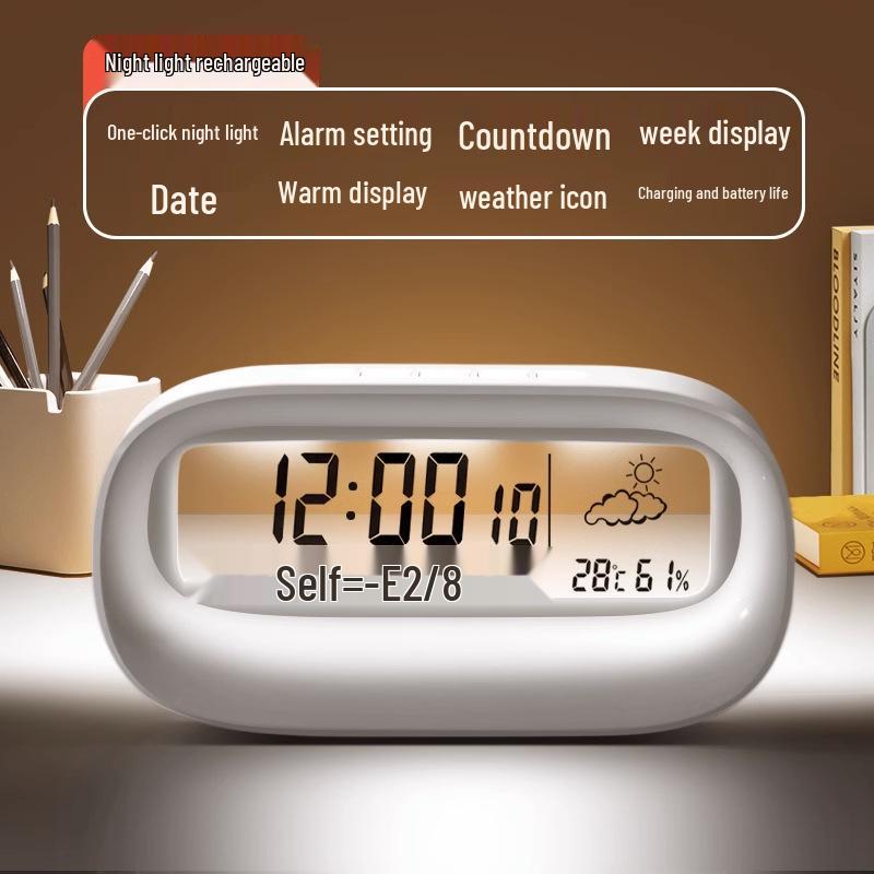 Transparent Digital Alarm Clock with Large Screen - Cute, Silent, and Perfect for Students