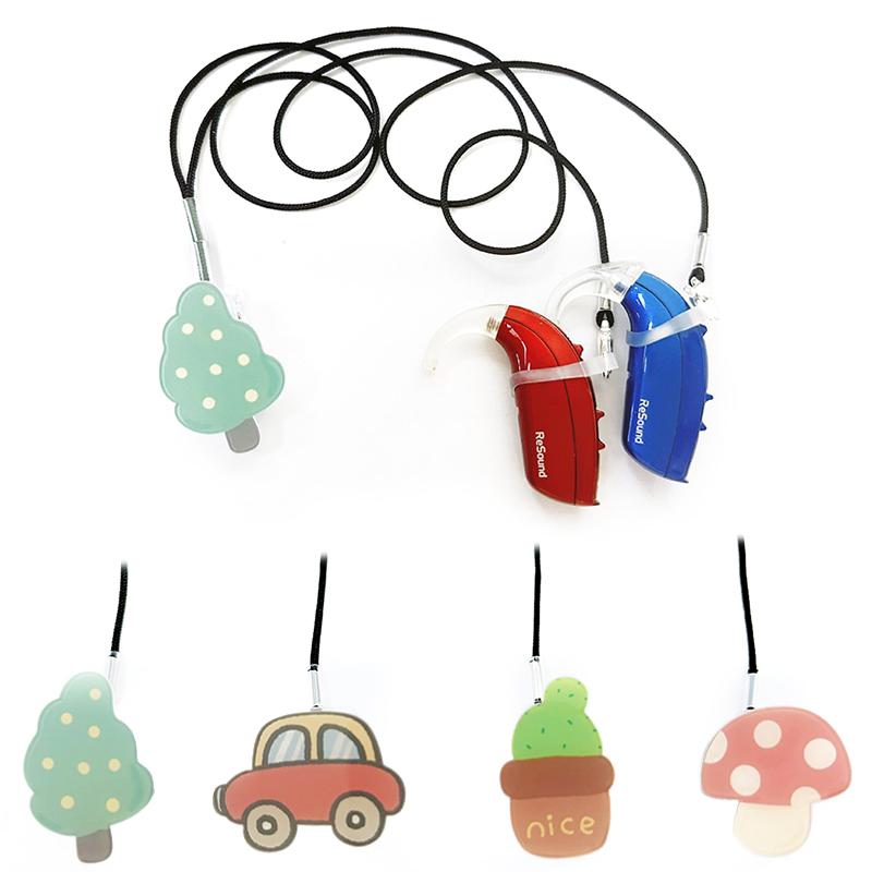 Cordino per apparecchi acustici alla moda, adorabile, clip per apparecchi acustici BTE, per bambini, anziani, anti-perso, doppio orecchio