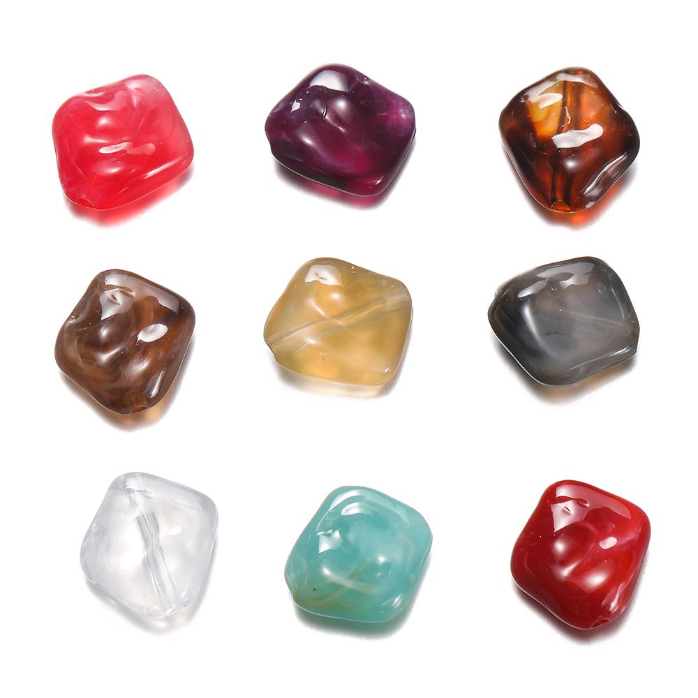 10pcs Irregular Flat Beads Acrylic Imitation Stone Loose Spacer Bead for DIY Bracelet Necklace Jewelry Making Accessories