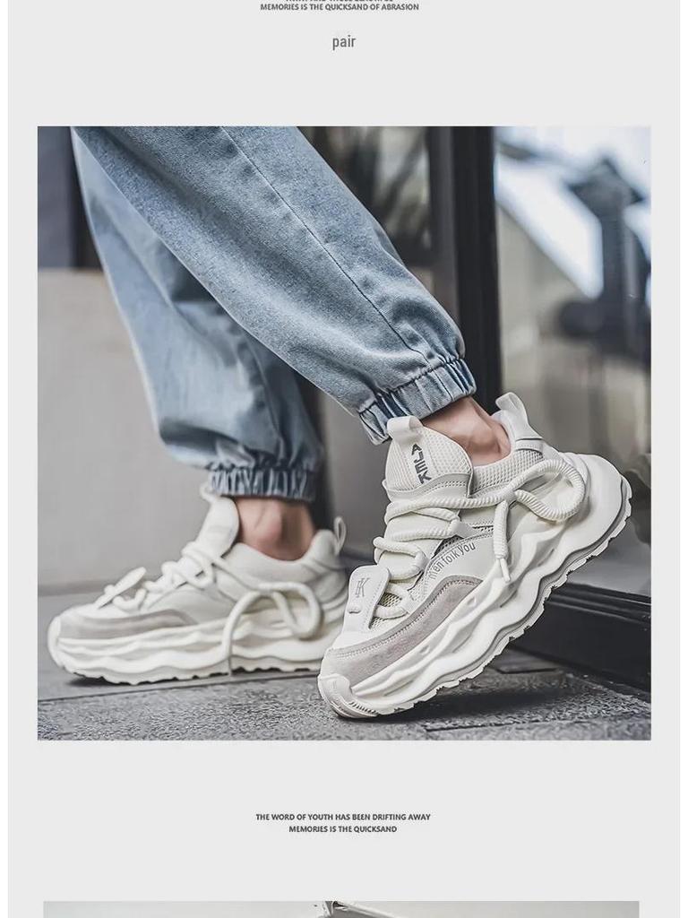 Xuheng Men's Summer Mesh Sneakers: Breathable, Thick Sole, Height-Enhancing, Non-Slip, Stylish for Leisure and Running