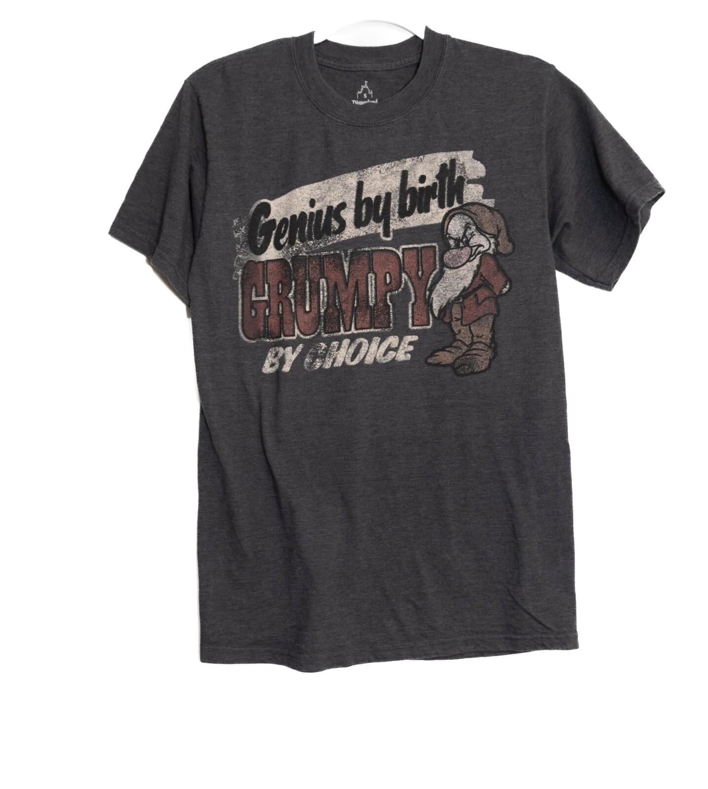 Disneyland Grumpy Genius By Birth Size S Graphic T-Shirt In Charcoal Gray XL