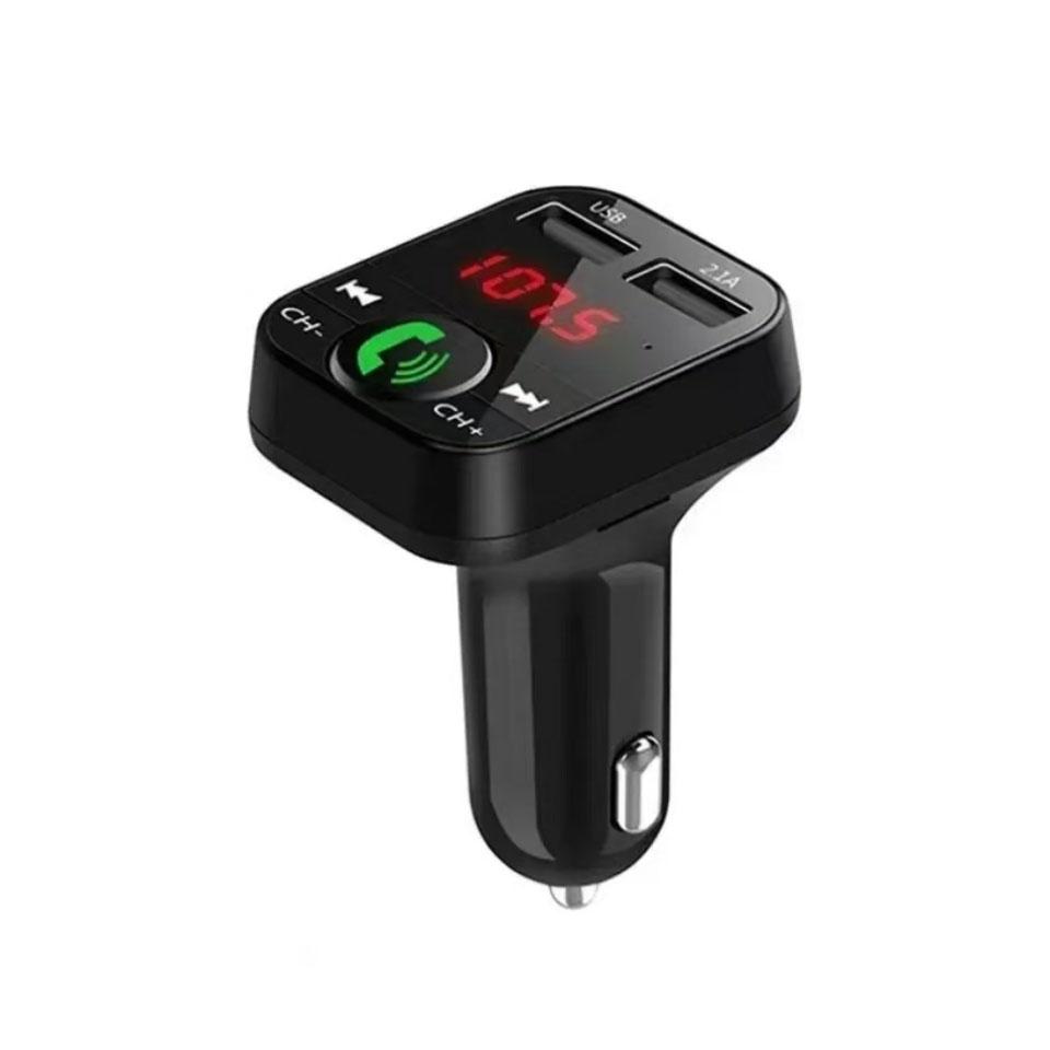 Car Bluetooth Receiver FM Transmitter Wireless Audio Adapter Hands Free MP3 Player Dual USB Fast Car Charger Bluetooth Car Kit Black