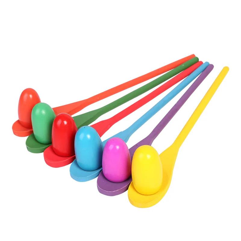 Children'S Portable Outdoor Sports Relay Race Game Set Plastic Egg And Spoon Balancing Toy For Kindergarten Teaching And Gift