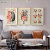 Menschliche Organe Blumenkunst Leinwandmalerei Vintage Medizinische Anatomie Bilder an der Wand Poster Cuadros Krankenhausklinik Wanddeko