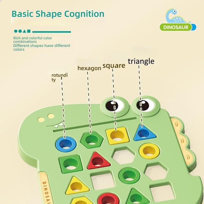 Dinosaur Matching Geometric Shape Pairing Enlightenment Thinking Training Parent-child Interactive Children's Educational Toy