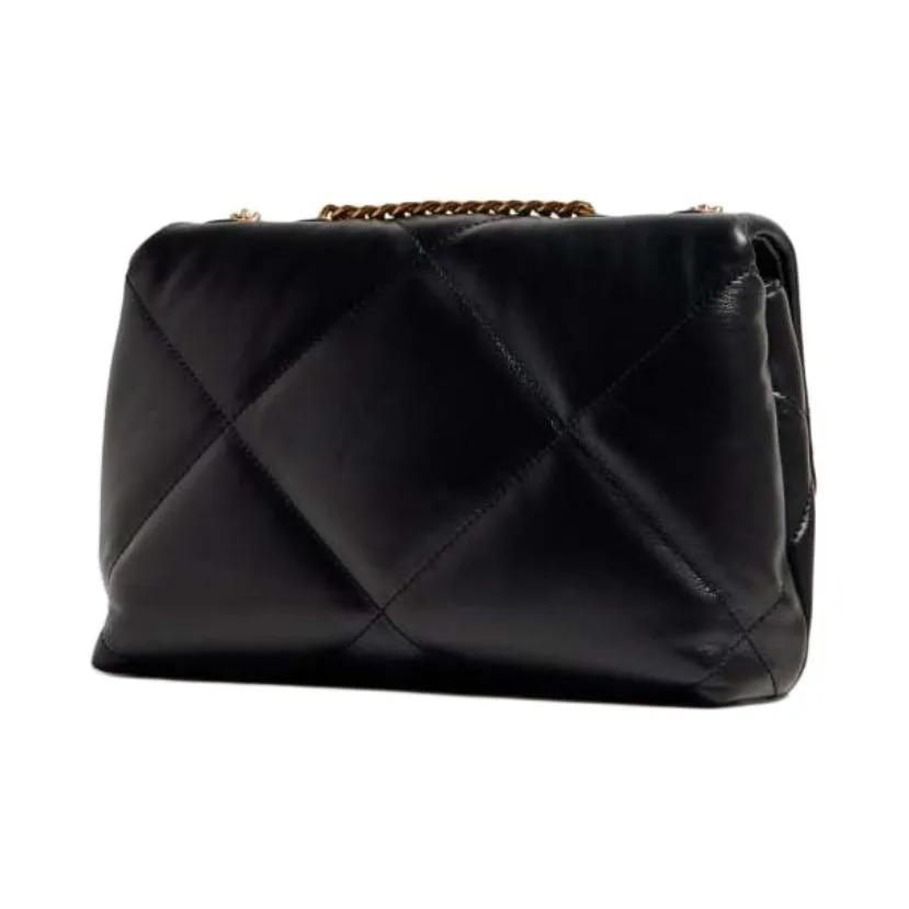 Tory Burch Kira Diamant-Steppung Klappe Magnetverschluss Kalbsleder Crossbody Schultertasche Klein Damen Schwarz