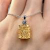 Delicate Jewelry Pendant Engagement Wedding Party Gift for Women Girls Fashion Necklace Citrine Gemstone Birthstone  Jewelry Accessory