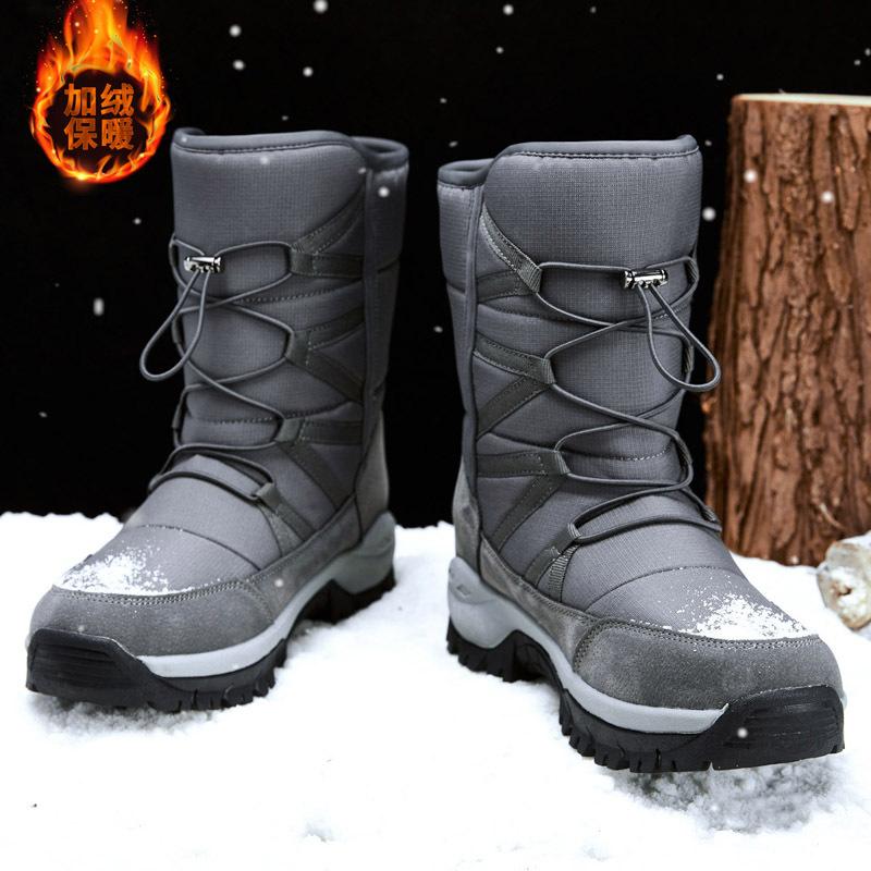 Winter velvet warm snow boots men's high-top cotton boots thickened non-slip high-top boots men's couple boots