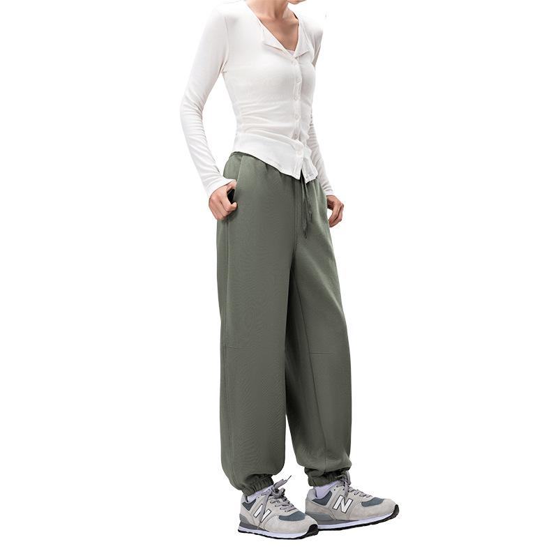 Women's Fleece-Lined Harem Pants: High Waist, Cuffed, Solid Color Sweatpants for Autumn/Winter