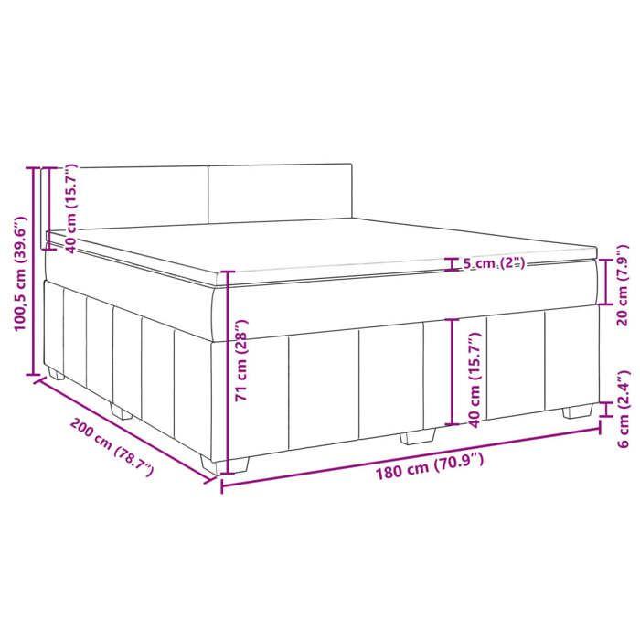 VidaXL Slat Bed Base with Mattress Black 180x200 Cm Fabric 3287142
