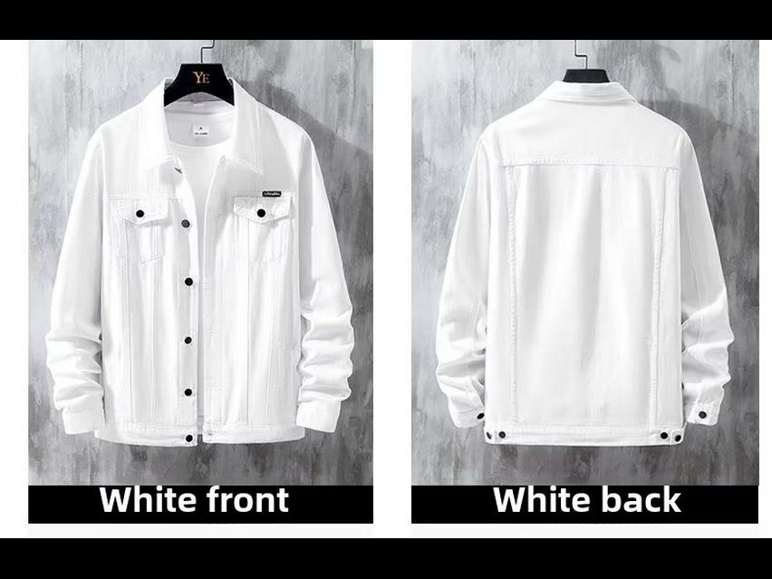 Men's Trendy Japanese Denim Workwear Jacket: Loose, Multi-Pocket, Casual Top for Spring & Autumn.