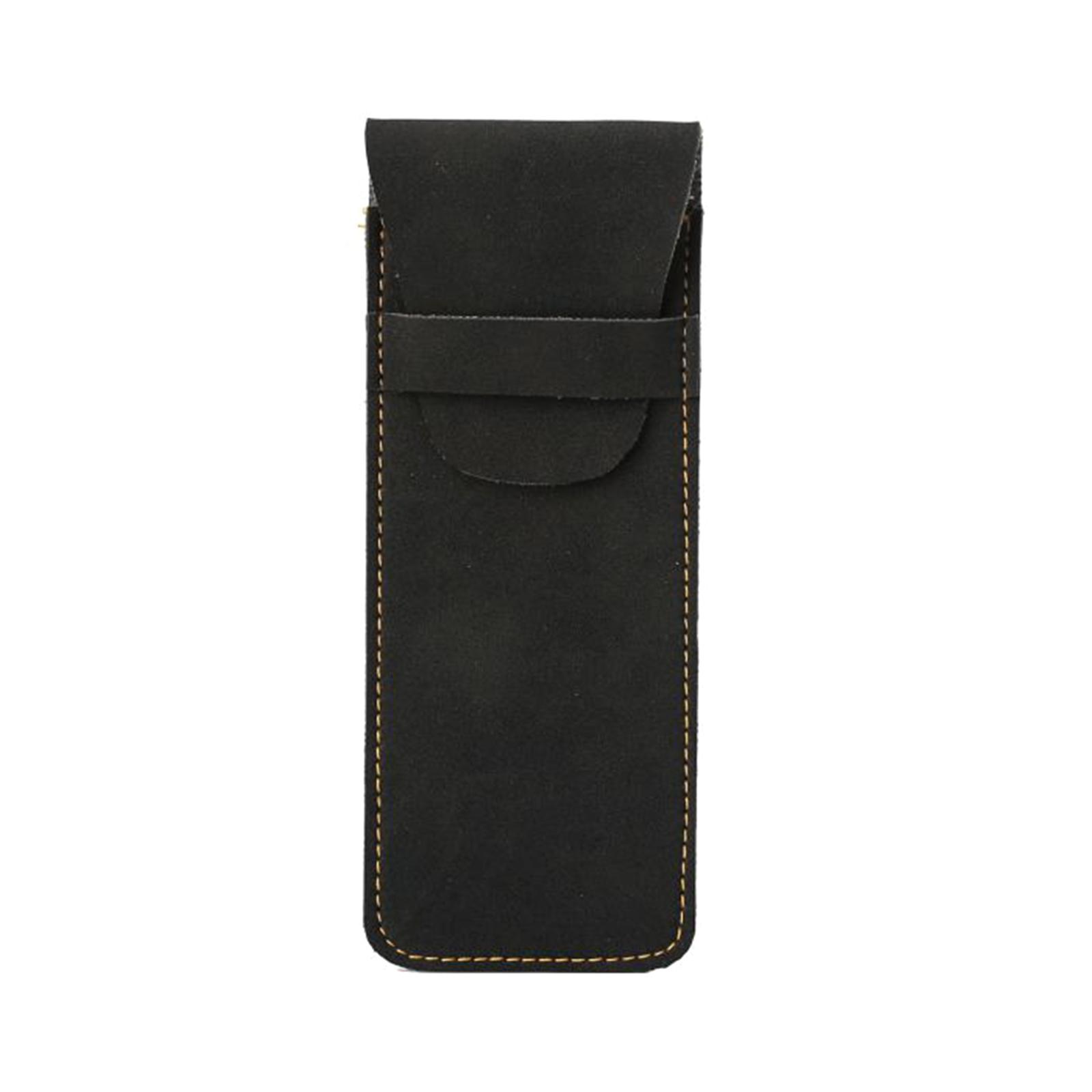 

Ретро пенал кожаный пенал сумка для ручек школьные офисные принадлежности для студентов вместительное хранение чёрный