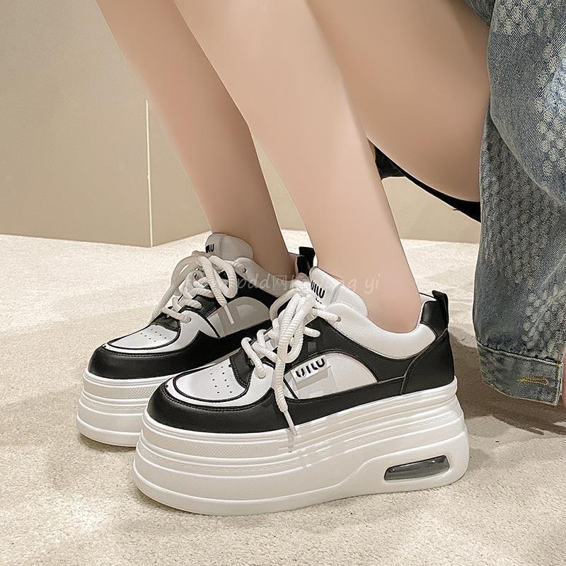

thick-soled niche retro dad shoes women s autumn new versatile cm height-increasing muffin sports board shoes 35 чёрный