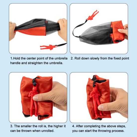 3 Bucăți Jucărie Parașută pentru Copii Jucării de Curte în Aer Liber Promovează Jocul Activ Vârste 3+ Mini Parașută Zmeu din Nailon Fără Încurcături pentru Jocuri de Grup Petreceri de Ziua de Naștere
