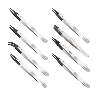 Interchangeable Head Anti-static Tweezers Stainless Steel Anti-static Model Making Industrial Electronic Repair