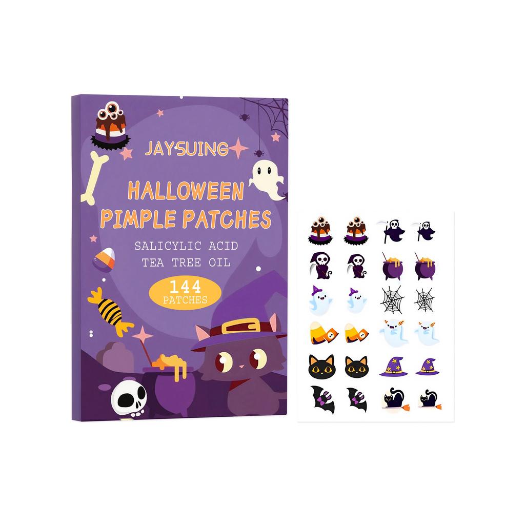 Jaysuing Halloween Acne Patches Gentle Care for Facial Skin Breathable Adhesive Covers for Acne Care 144pcs