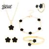 Sparkling Rhinestones Jewelry Set 5Pcs/Set Women Lucky Flower Decor Necklace
