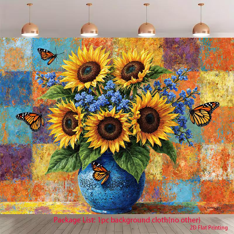 2D Vintage Flower Art Backdrop for Fine Art, Portrait & Commercial Photography 47.2x31.5inch/120*80cm