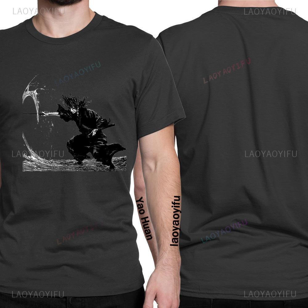 Anime Vagabond Miyamoto Musashi Sasaki Kojiro Manga Herren T-Shirt Cooles Mode T-Shirt Frau Grafik Streetwear Hipster