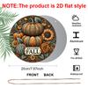 2D Flat, 1pc Vintage Autumn Harvest Metal Wall Sign - Fall Welcome Plaque with Corn, Wheat & Grain Stalks, Aluminum Outdoor/Indoor Decor Suitable for