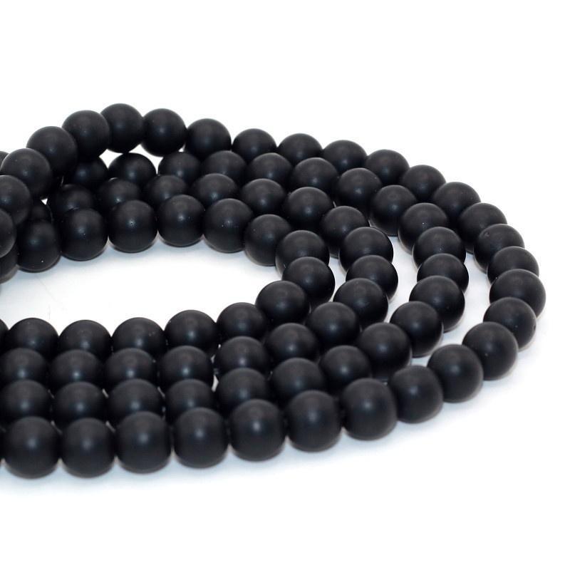 Natural Stone Gemstone Black Frosted Opal Stone Beads Natural Bead for Making Jewelry