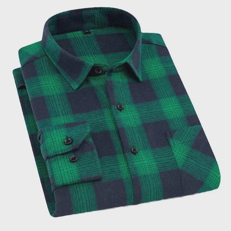Men's Vintage Plaid Lapel Shirt Jacket - Long-Sleeve Casual Wear for Spring and Autumn