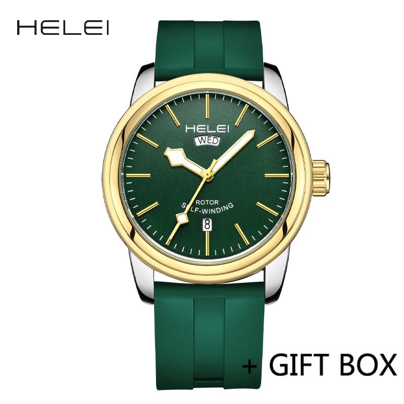 HELEI Sport Men Watch Top Brand Luxury Military Army Waterproof Male Clock Quartz Business Original Silicone Wristwatch 9020AJ