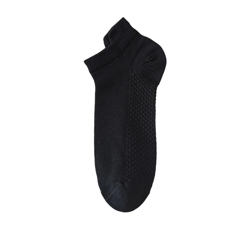 Men's Low Cut Ankle Socks Breathable Mesh Fabric Odor Resistant Moisture Wicking Non Slip Massage Sole Ear Loop Design