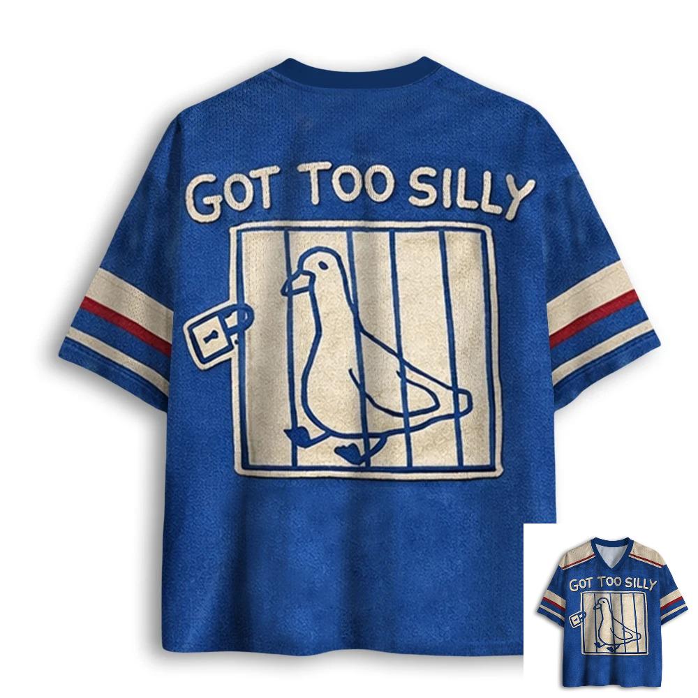 New Fashion Fun Duck Printed V-neck T-shirt Suitable for Summer Adult Leisure Outdoor Sports Basketball Shirt
