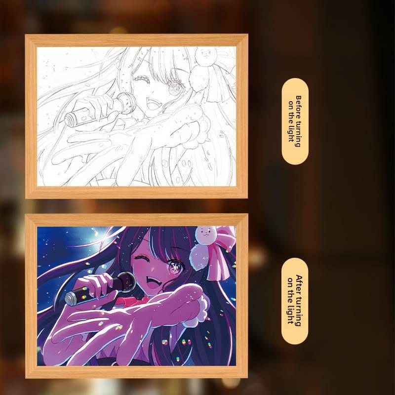 

23см/9,06дюйма Я Толкаю Ребенка 3D Аниме Световая Картина Светодиодный Ночник Дикая Звезда Любовь Мультфильм Светодиодные Периферийные Устройства Подарок Украшение Спальни USB Plugged In Small