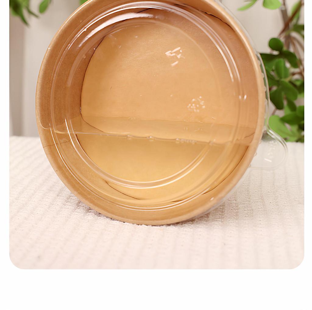 Cheng Yuan Thickened Waterproof and Oil-Proof Round Kraft Paper Food Container with Lid for Takeout and Salad Packaging
