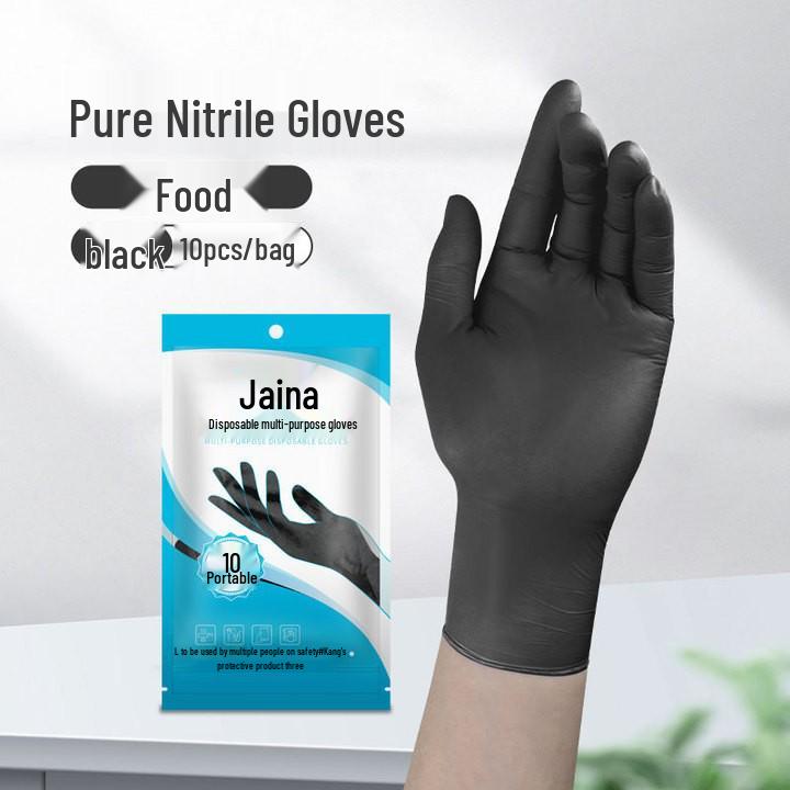 Chef's Special Black Women's Nitrile Disposable Gloves - Food Grade, Ideal for Kitchen, Baking, and Housework.