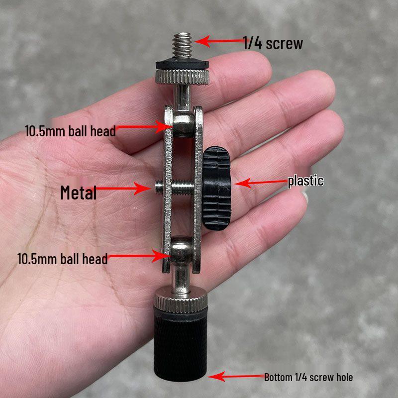 17mm Ball Head to 1/4" Phone Holder Replacement Pan Tilt Swivel Adapter