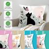 Geometric Cat Cushion Pillowcase Printed Polyester 45X45Cm Throw Pillowcover Decorative Sofa Cushion Pillowslip Home Decor