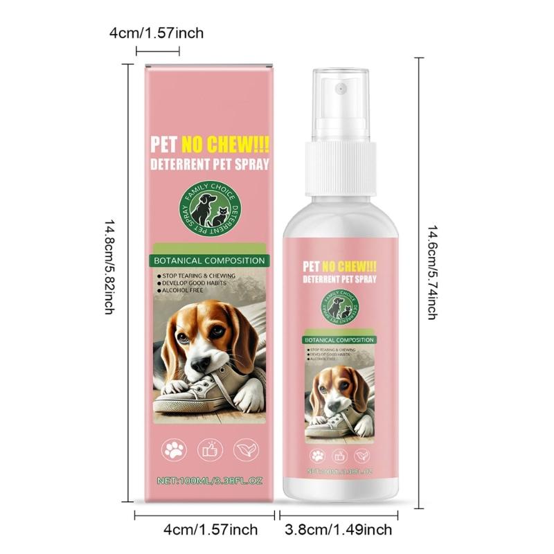 2 Bottle 100ml AntiChew Dog Sprayer Bitter  Solution for Stopping Pet from Chewing on Furniture and Household Items