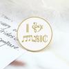 Personality Music Enthusiast Badges Pins MUSIC IS MY LIFE Earphone CD Brooches Kids Backpack Decoration Pins Jewelry Gift Girl