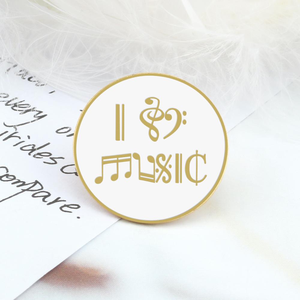 Personality Music Enthusiast Badges Pins MUSIC IS MY LIFE Earphone CD Brooches Kids Backpack Decoration Pins Jewelry Gift Girl
