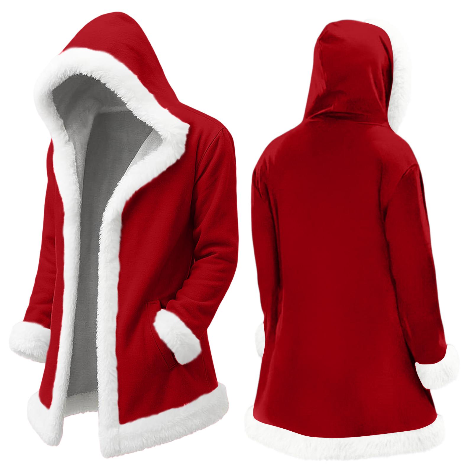 

Унисекс Повседневная и Модная Куртка с Капюшоном и Плюшевым Воротником, с Длинными Рукавами, Однотонная S красный