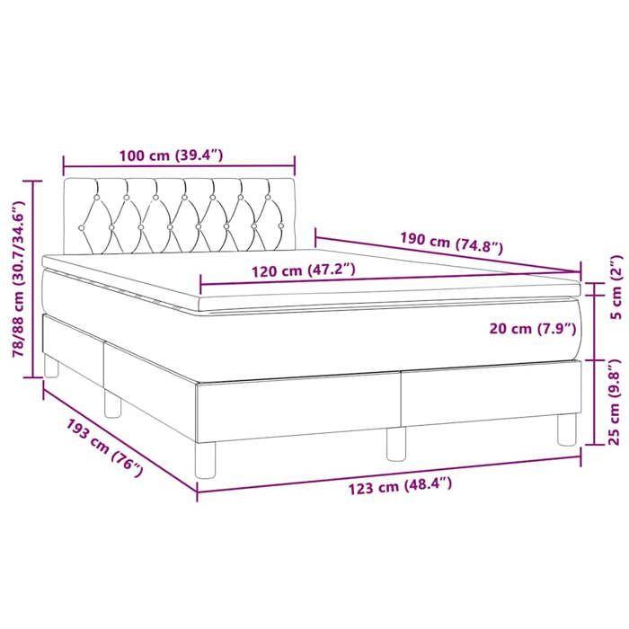 VidaXL Slatted Bed Base with LED Mattress, Upholstered Bed with Headboard, Double Bed, Adult Bed, Modern, Light Grey 3270171