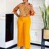 Women's Printed Blouse and Wide-leg Pants Two-piece Set