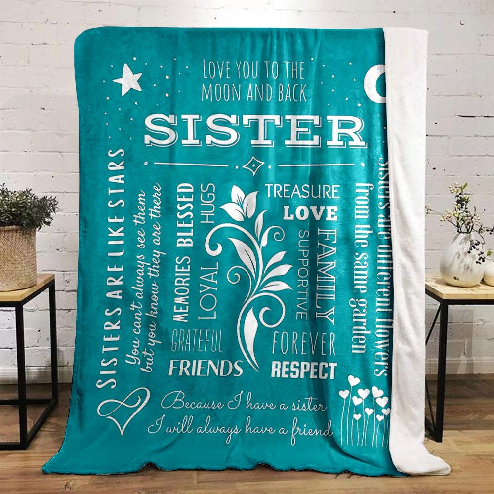 Sister Themed Cozy Blanket Bedroom Blanket for Livingroom Couch Lunch Break Soft Throw for Friend's Festival Gift